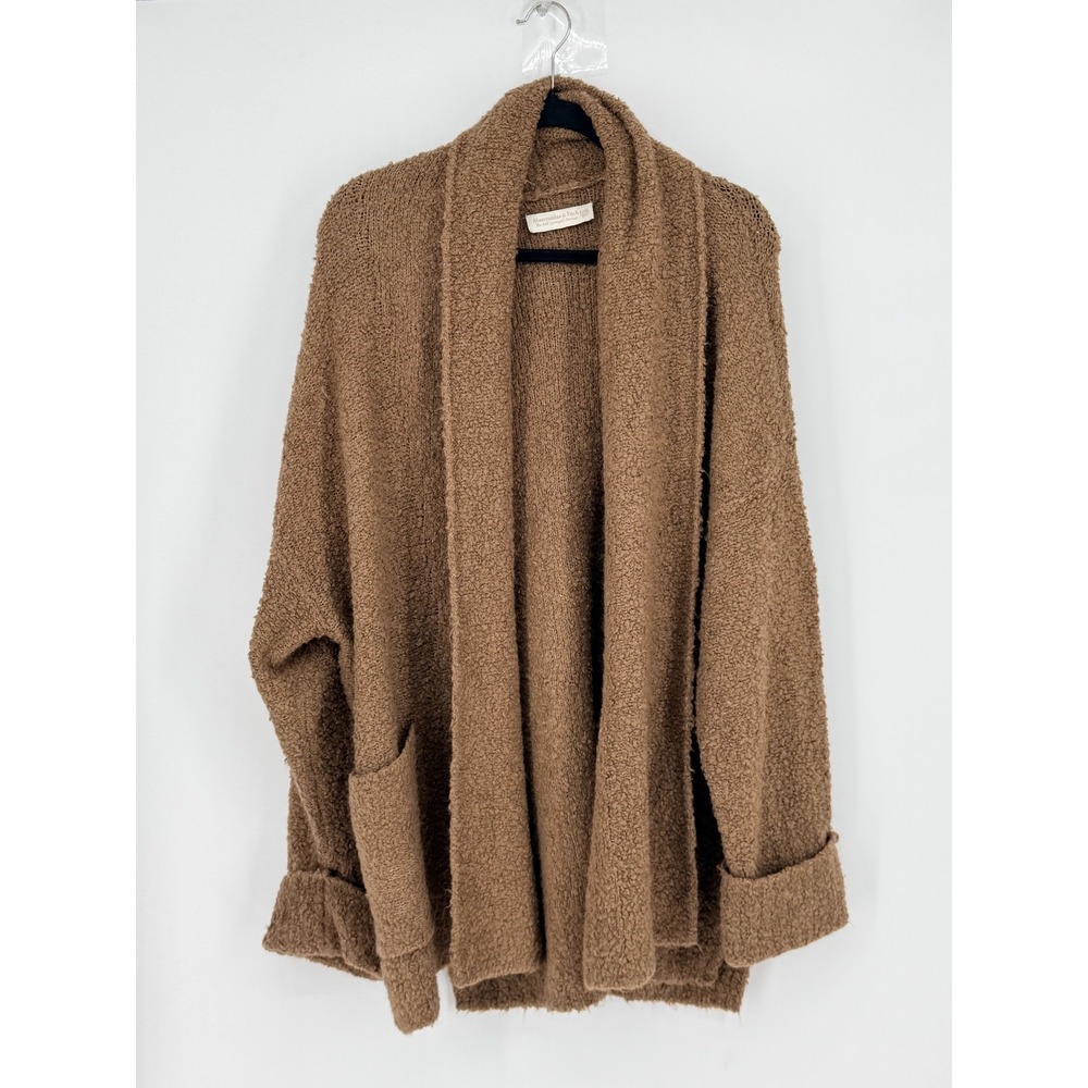 Abercrombie Fitch Womens Chunky Knit Boho Open Front Sweater Cardigan Size L